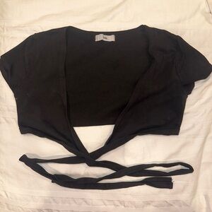 Black Adika wrap top. Super soft and flattering.